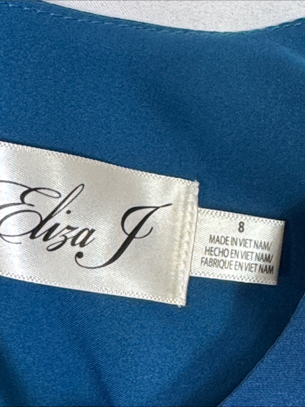 Eliza J Ballon Sleeve Crepe Fit & Flare Dress Size 8 Teal - Picture 13 of 15